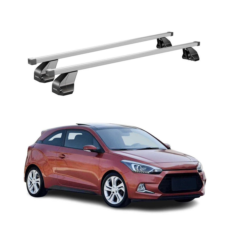 Barres de toit transversales pour Hyundai i20 Coupé 2015-2020 Acier Gris