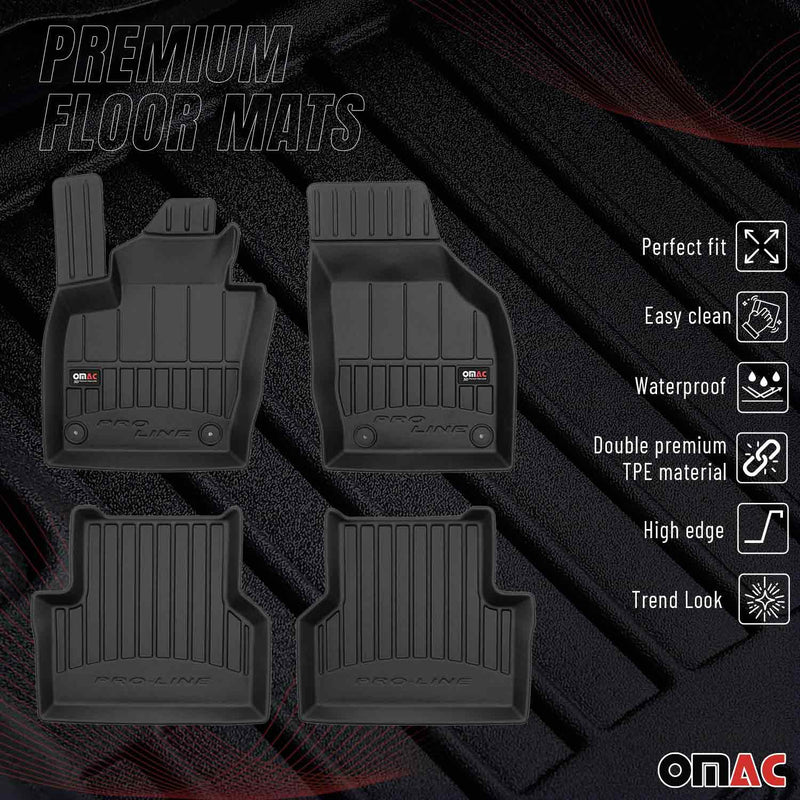 OMAC Tapis de sol caoutchouc pour Audi Q3 8U 2011-2018 Noir Premium