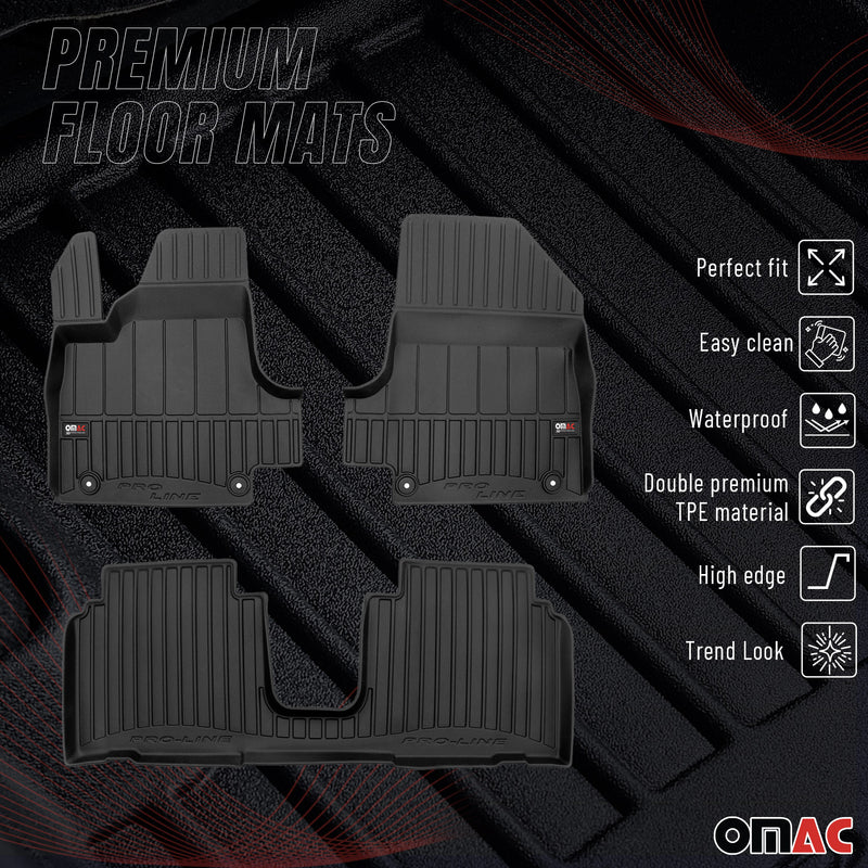 OMAC Tapis de sol sur mesure noir pour Hyndai Ioniq 5 2021-2025 3 pièces en TPE