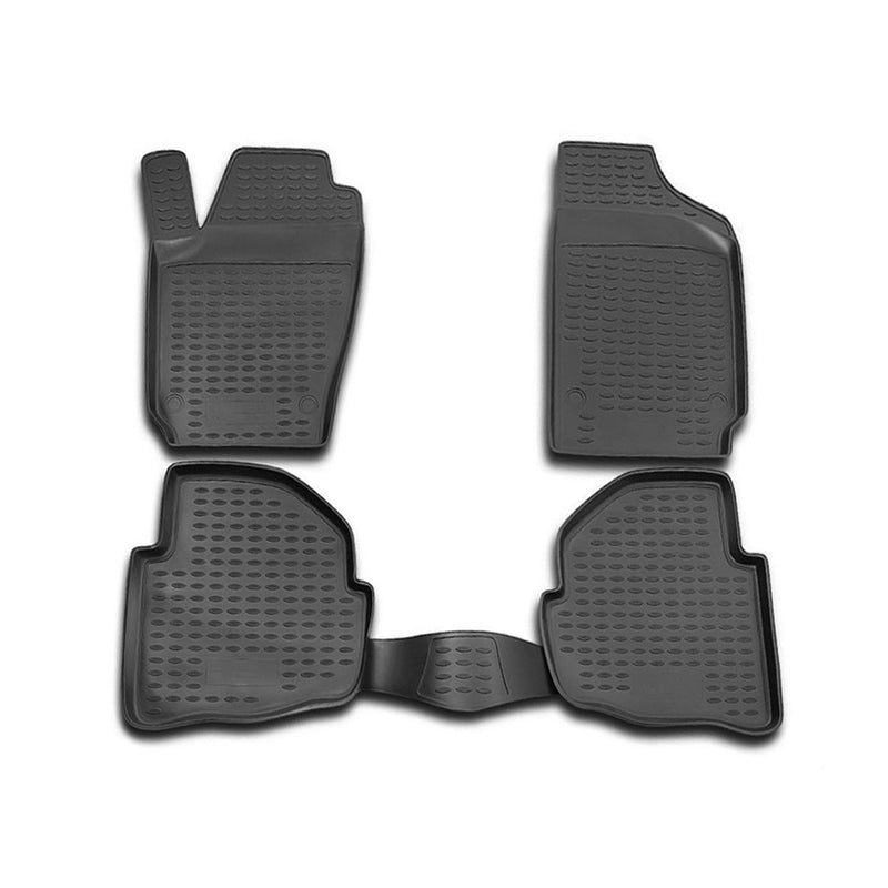 Tapis de sol pour Skoda Fabia 1999-2007 en caoutchouc TPE 3D Noir 4Pcs