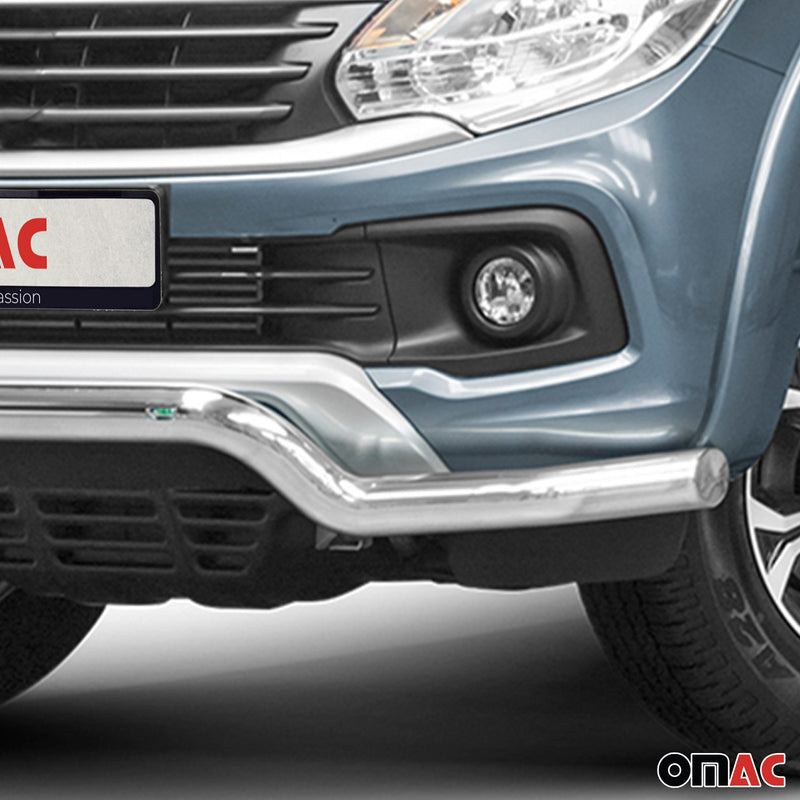 Pare-Buffle Avant Pour Fiat Fullback 2016-2019 Acier Argent