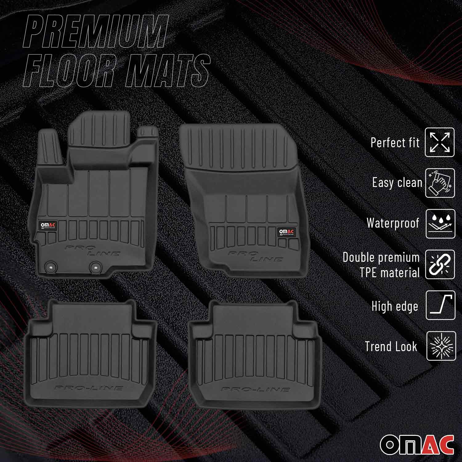 OMAC Tapis de sol en caoutchouc pour Mitsubishi Eclipse Cross 2017-2024 Premium