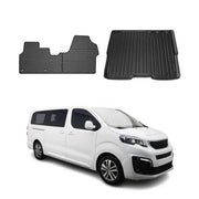 Kit Tapis de sol et coffre pour Peugeot Expert Traveller 2016-2026 Noir TPE