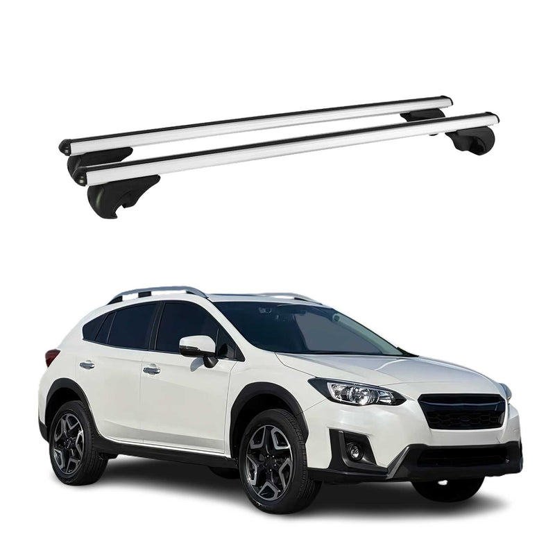Barres de toit Transversales pour Subaru XV 2017-2024 Aluminium Argent