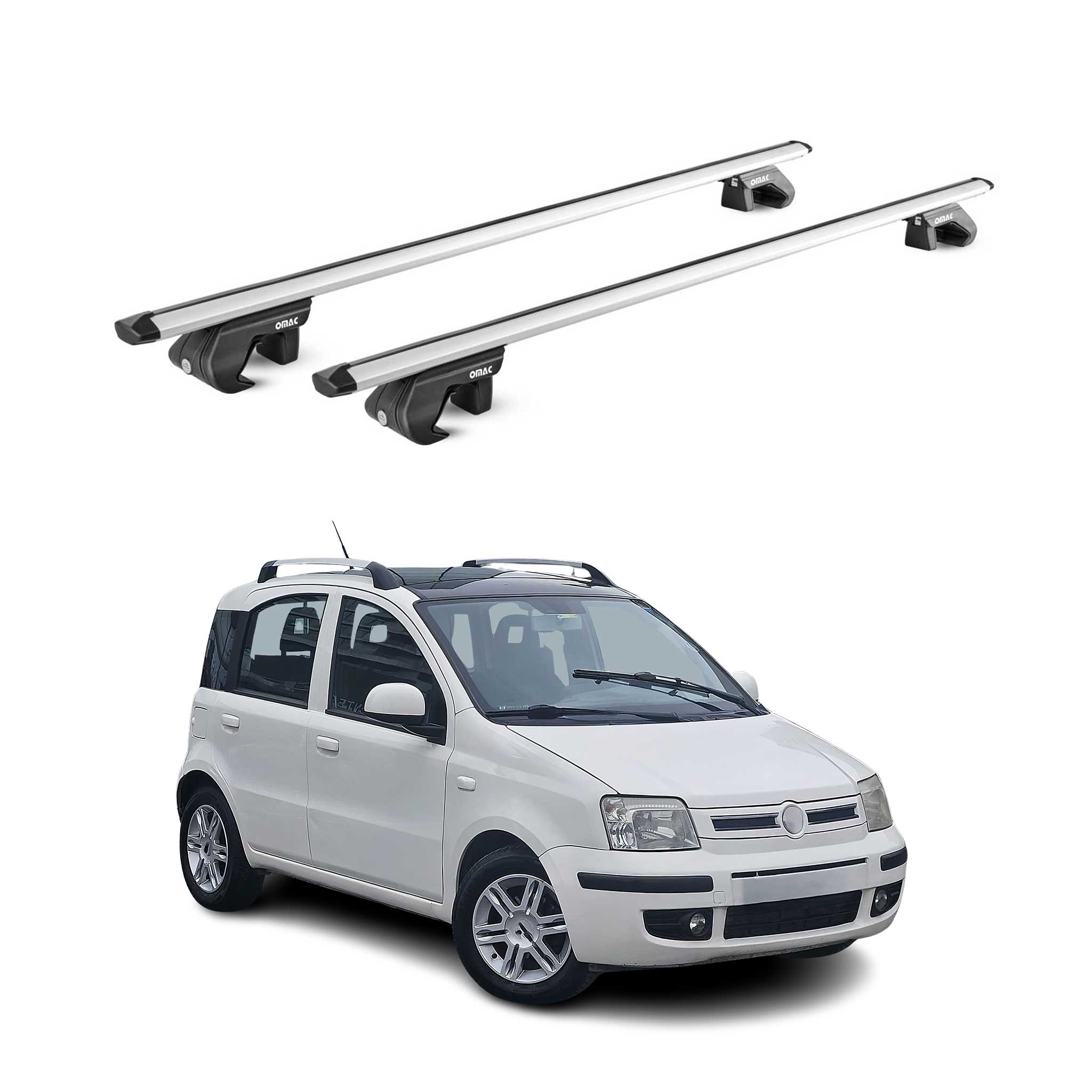 Barres de toit transversales pour Fiat Panda III Cross 2012-2026 Alu Gris 2x ABE