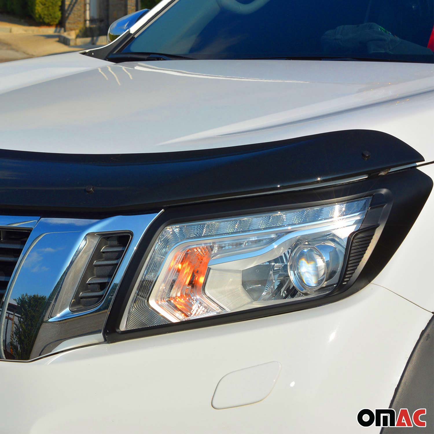 Deflecteurs d'air capot de voiture pour Nissan Navara D23 2015-20 Acrylique Noir