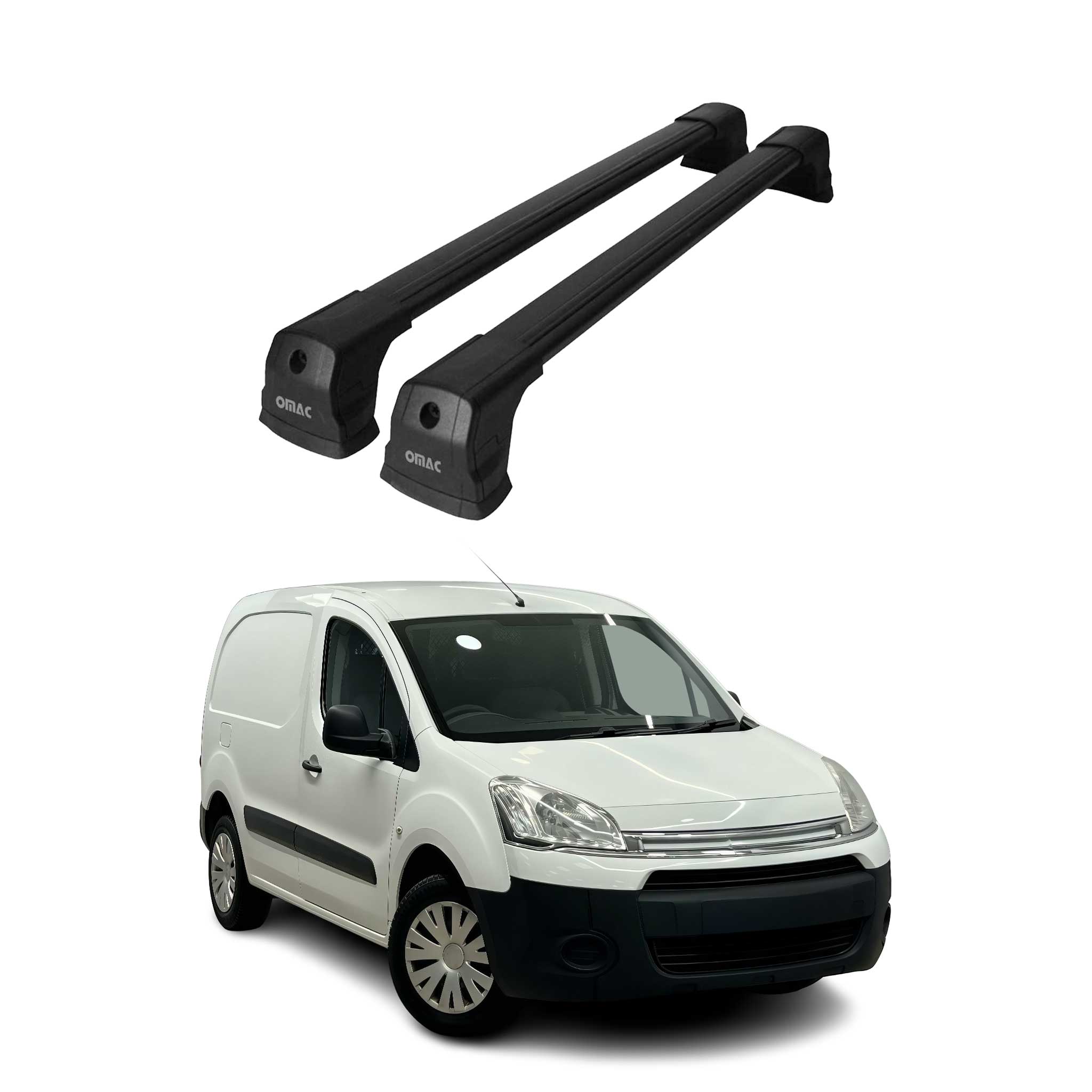 Barres de Toit Transversales pour Citroen Berlingo 2008-2018 Alu Noir 2x