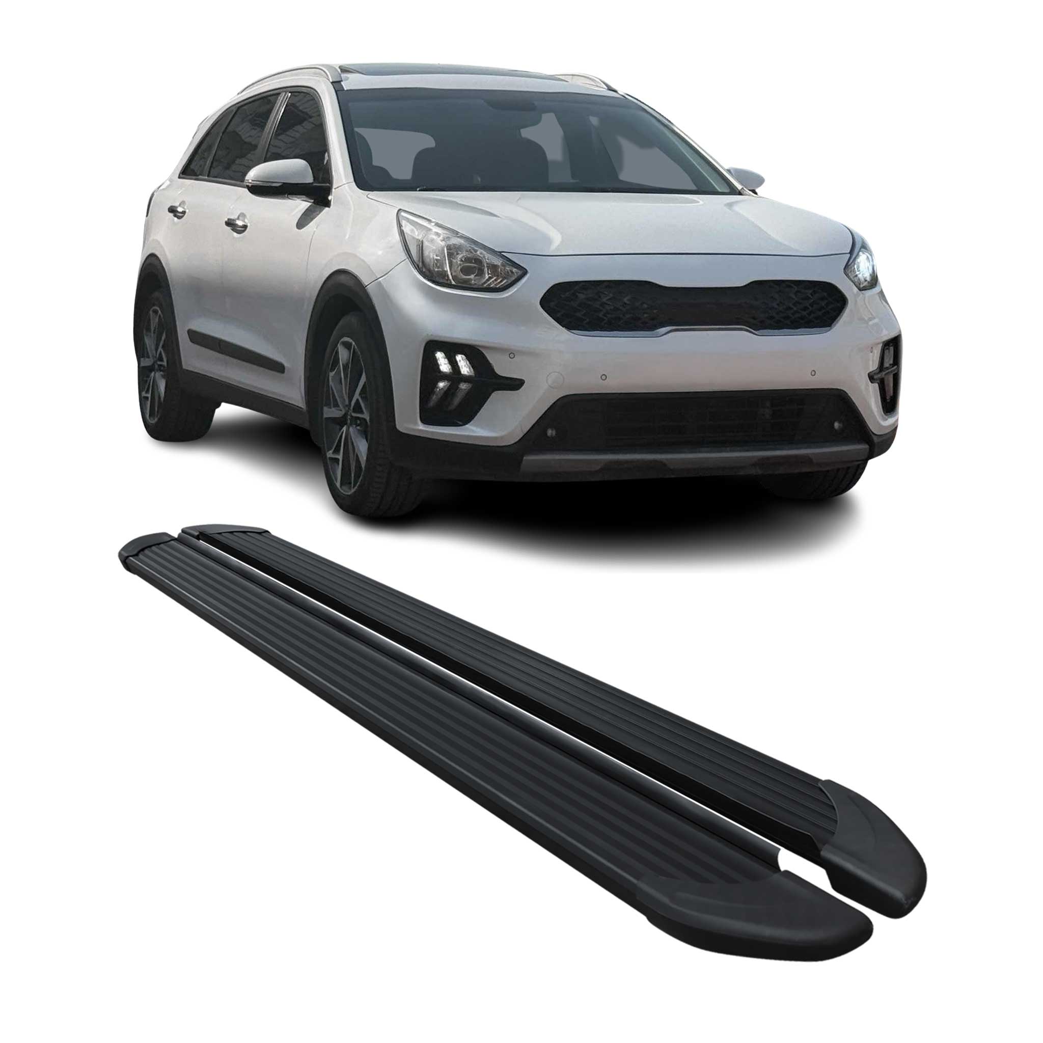 Marchepieds Latéraux pédale pour Kia Niro I 2017-2022 Noir Aluminium 2Pcs