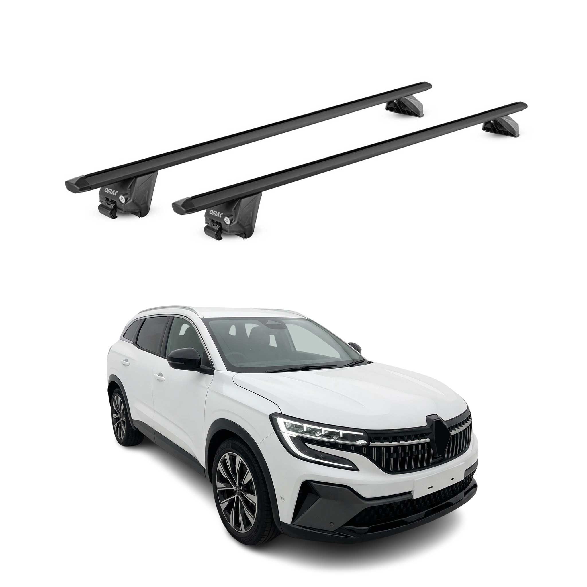 Barres de toit transversales pour Renault Espace VI 2023-2026 Noir 2 pièces ABE