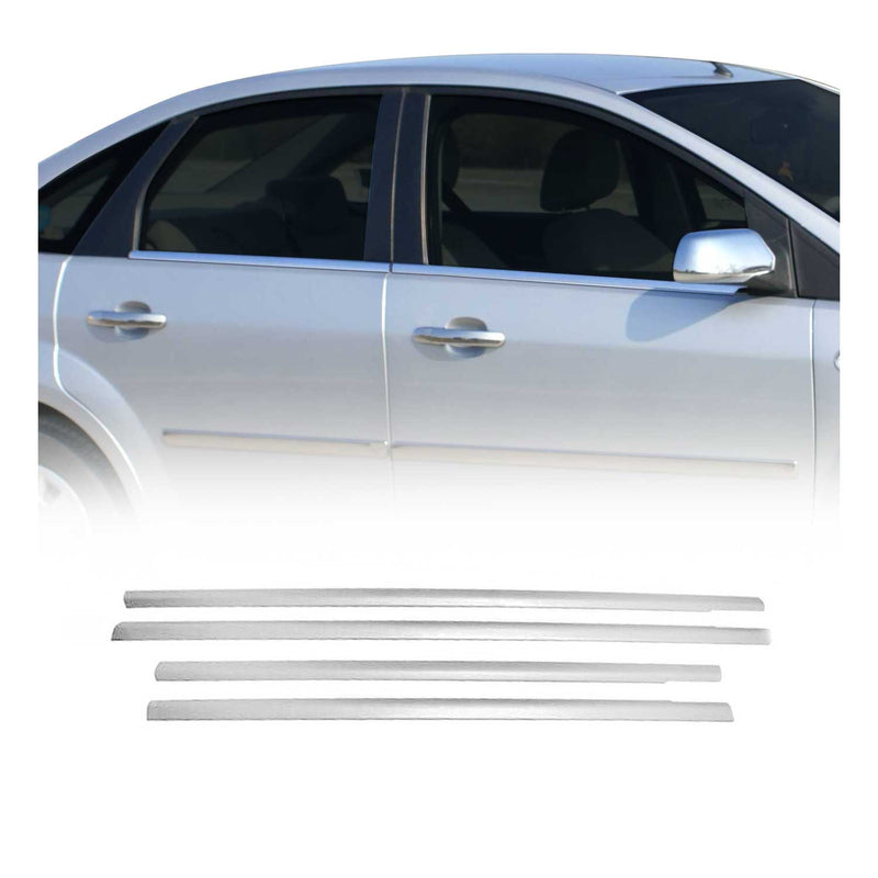 Baguettes pour contour Latérales pour Ford Focus 2004-2013 4pcs Acier Inox Chrome
