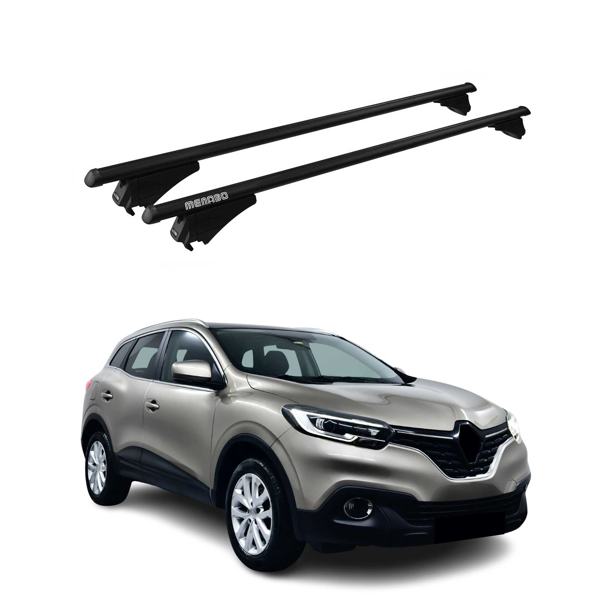 Tiger Barres de toit transversales pour Renault Kadjar 2015-2022 Noir