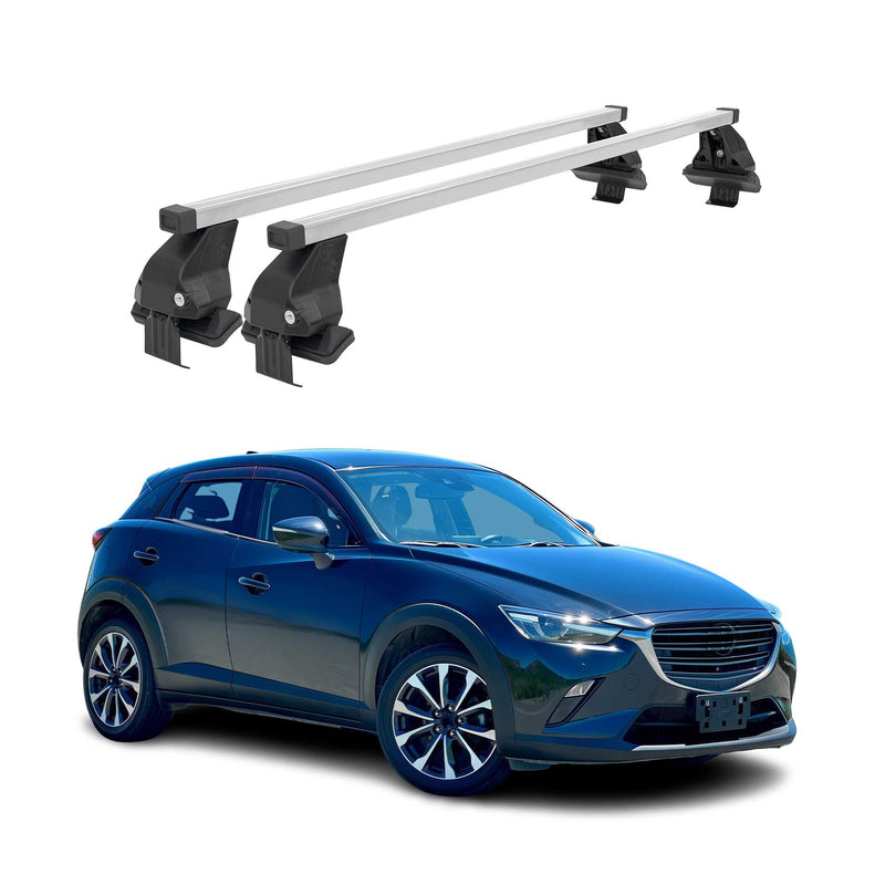 Barres de toit transversales pour Mazda CX-3 2015-2024 Acier Gris