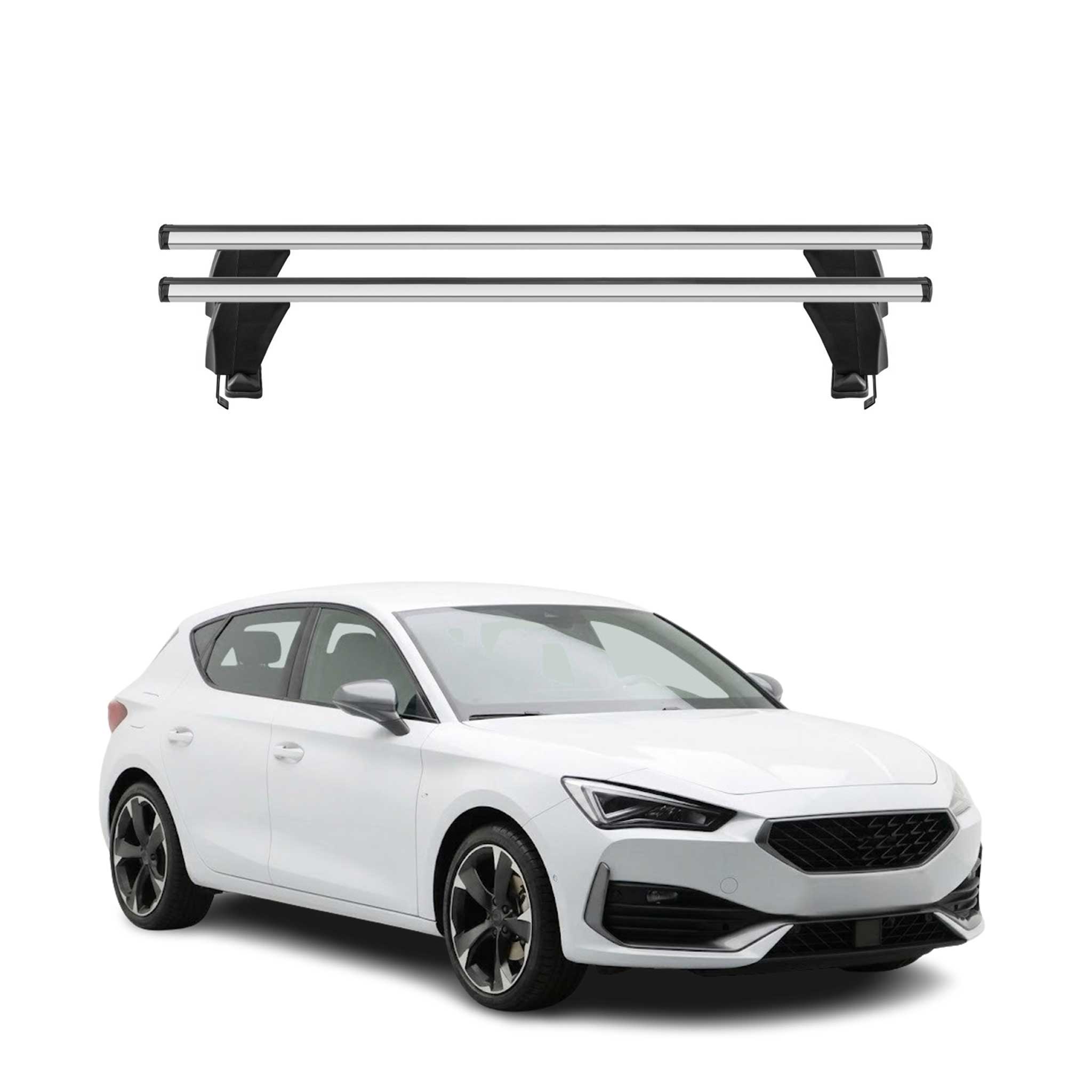 Menabo Barres de toit Transversales pour Cupra Leon IV 2020-2023 Pre-FL Gris 2x