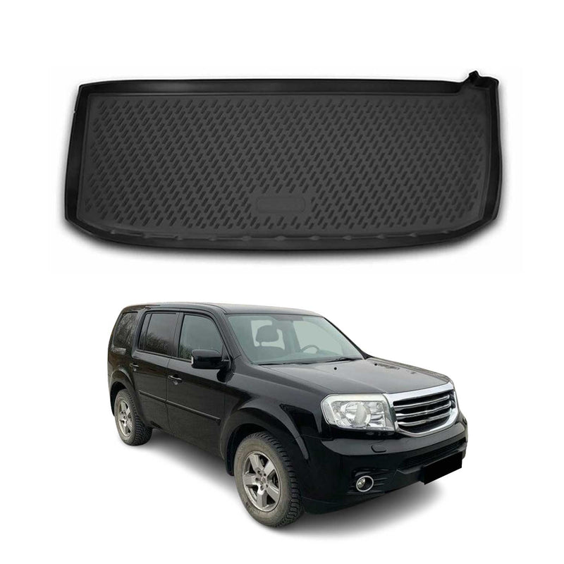 Tapis de Coffre pour Honda Pilot 2009-2015 en caoutchouc TPE 3D Noir 1Pcs