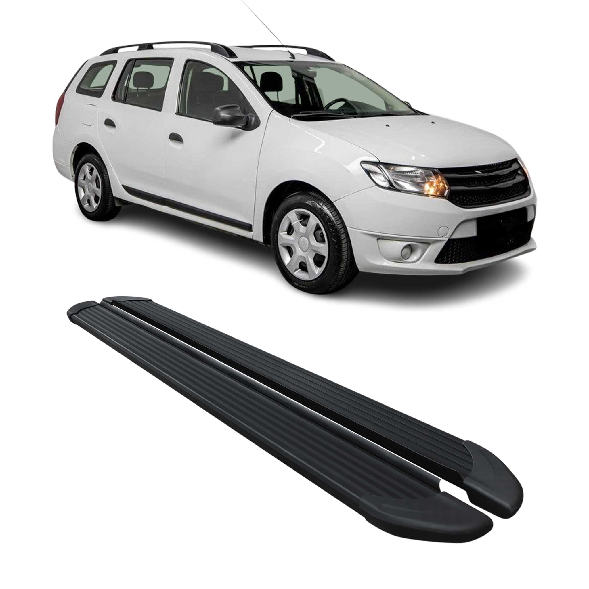 Marchepieds Latéraux pédale pour Dacia Logan 2013-2020 Aluminium Noir 2Pcs