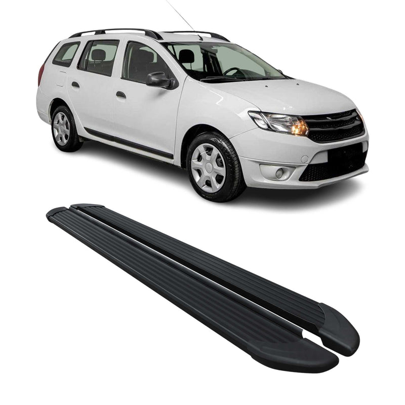 Marchepieds Latéraux pédale pour Dacia Logan 2013-2020 Aluminium Noir 2Pcs