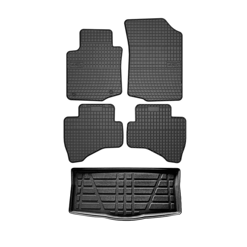 Kit Tapis de sol et coffre pour Citroen C1 2005-2014 TPE Noir