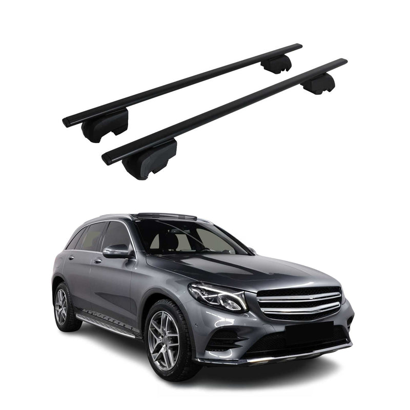 Barres de toit Transversales pour Mercedes GLC X253 2015-2023 ABE Fer Noir