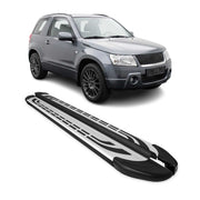 Marchepieds Latéraux pour Suzuki Grand Vitara 2006-2015 Alu Gris Noir 3Porte 2x