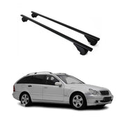 Barres de toit Transversales pour Mercedes Classe C S203 2000-2007 Fer Noir