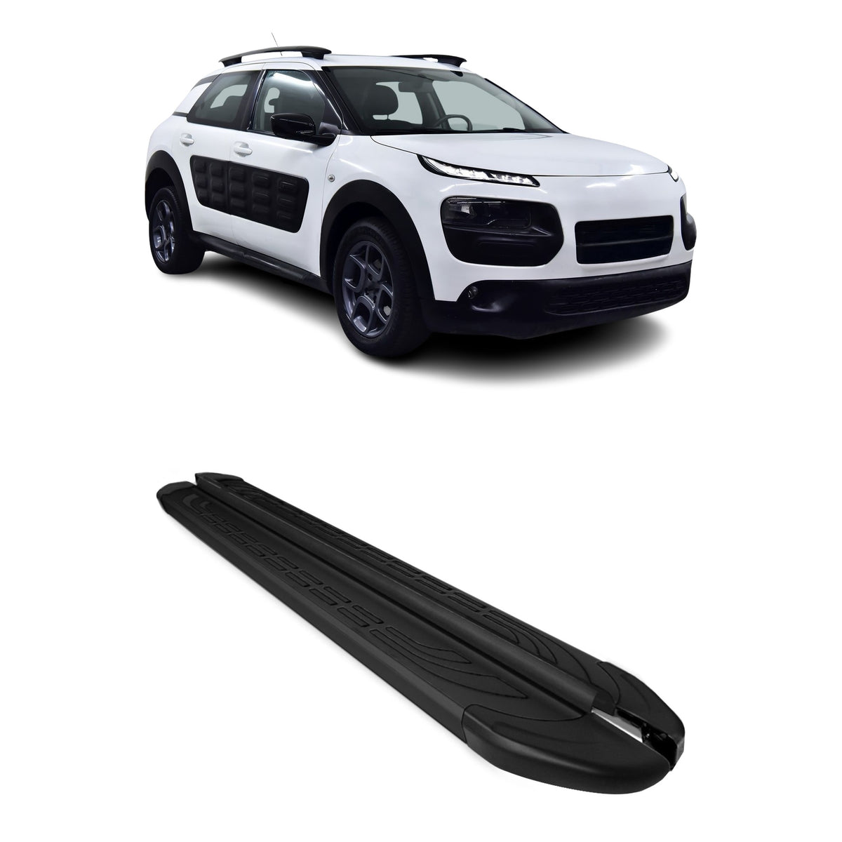 Marchepieds latéraux pédale pour Citroen C4 Cactus 2014-2022 Aluminium Noir 2Pcs