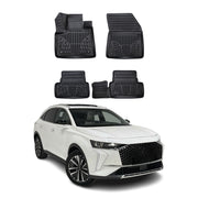 Tapis de sol pour DS 7 Crossback 2017-2027 Noir 3D en Caoutchouc TPE 4Pcs
