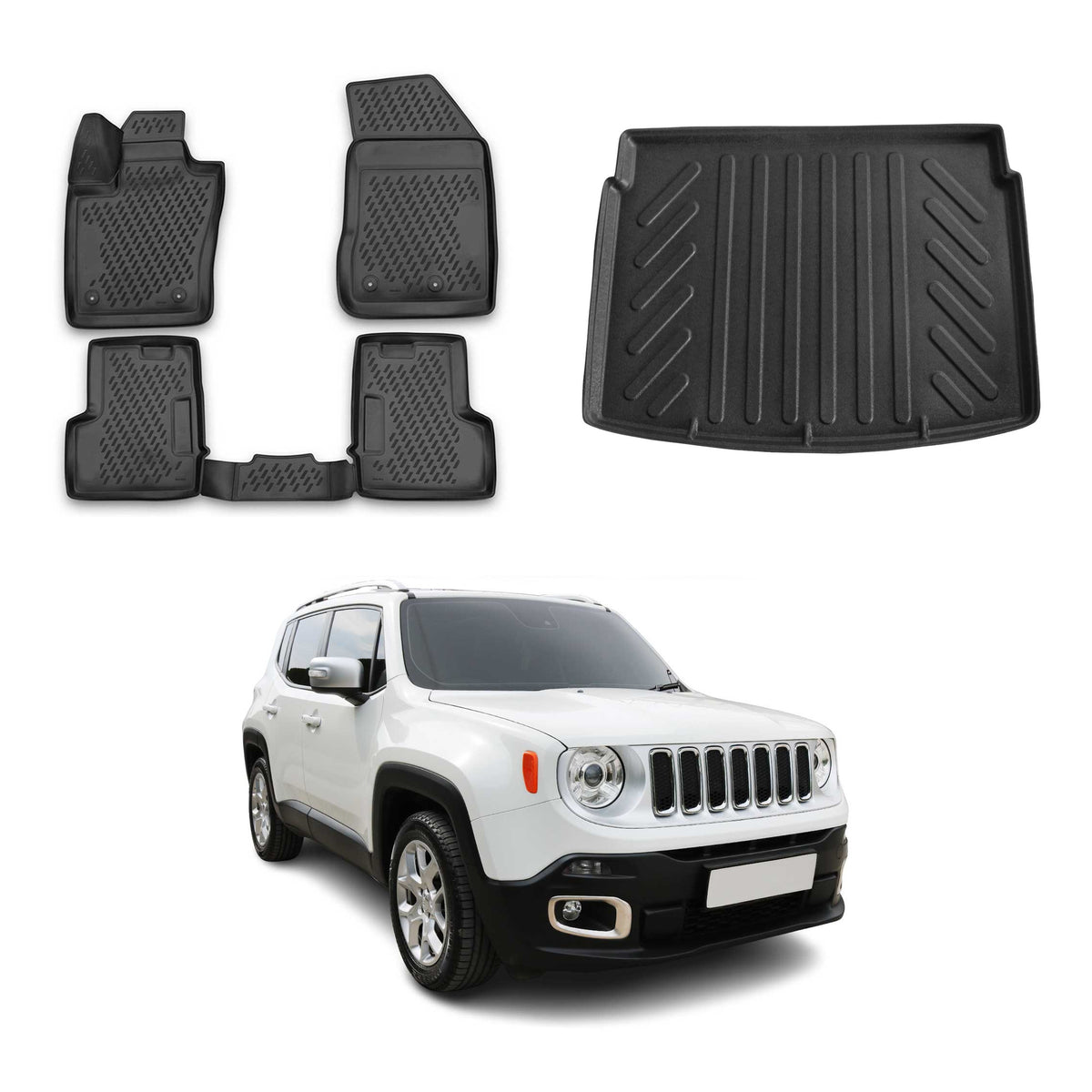 OMAC Kit Tapis de Sol et Coffre pour Jeep Renegade 2015-2025 Supérieur