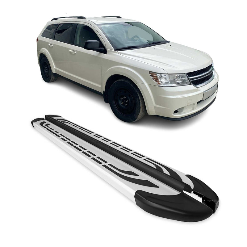Marchepieds Latéraux pédale pour Dodge Journey 2008-2024 Aluminium Gris 2Pcs