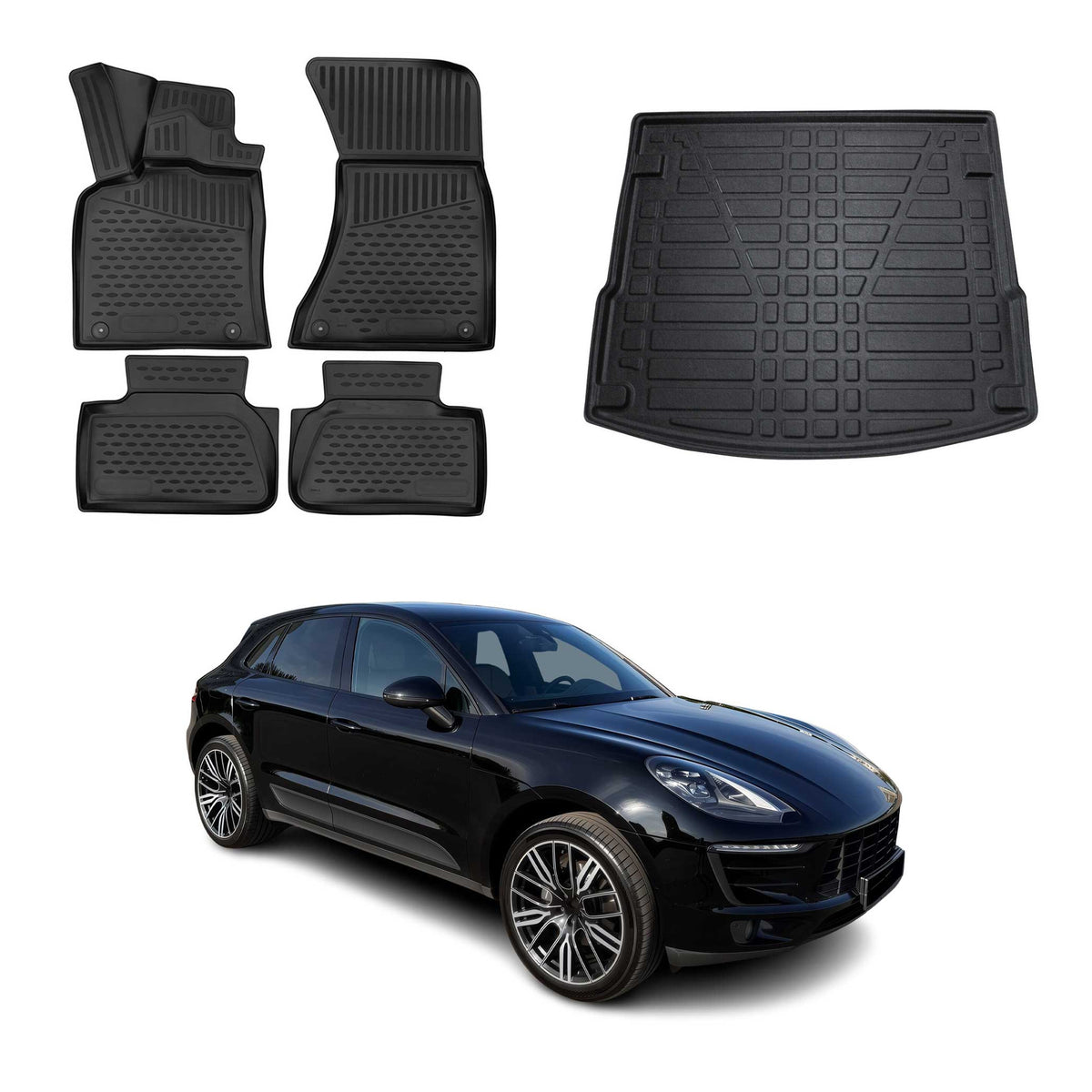 OMAC Kit Tapis de Sol et Coffre pour Porsche Macan 2015-2026
