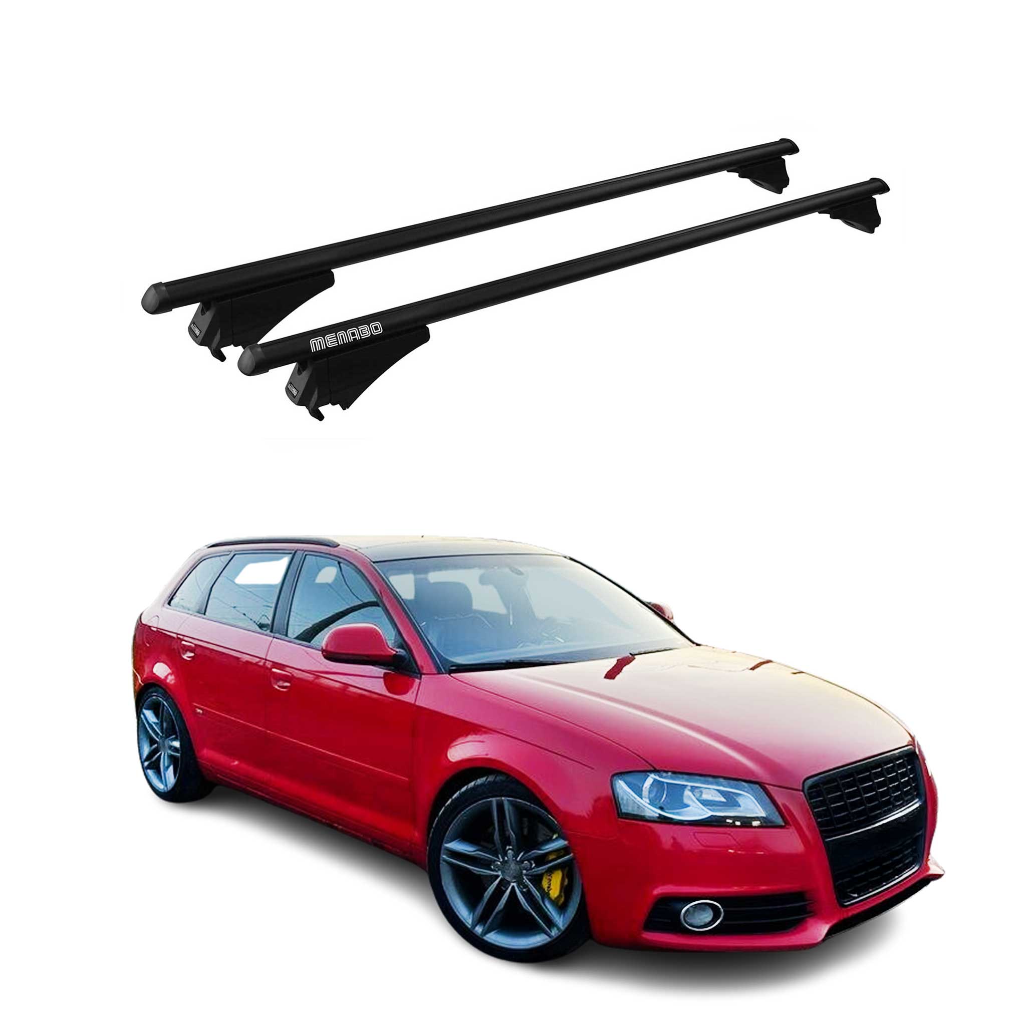 Tiger Barres de toit transversales pour Audi A3 8PA Sportback 2005-2013 Noir
