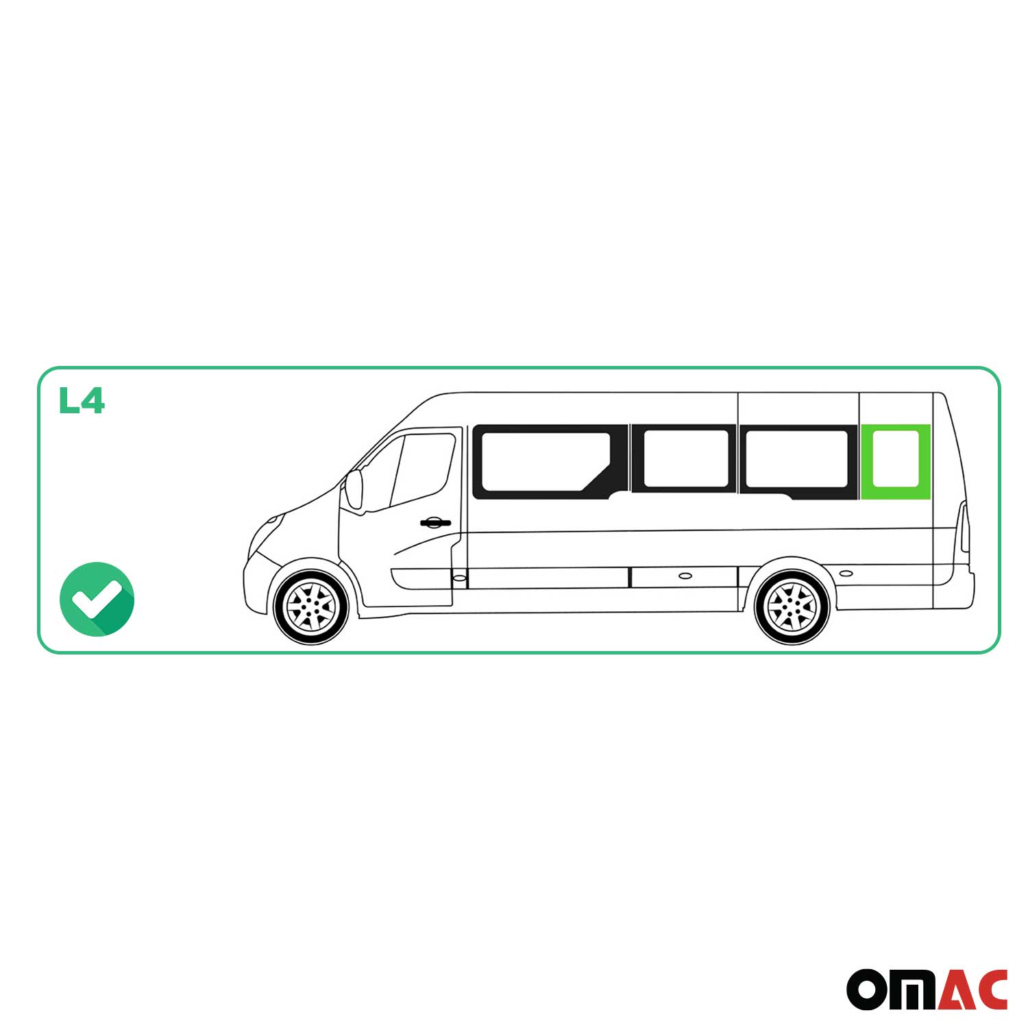 Vitre de Porte pour Opel Movano 2010–2021 L4 Long Gauche Droit arrière