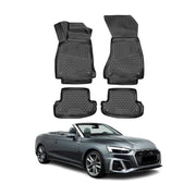 OMAC 3D Tapis de sol pour Audi A5 F5P Coupé Cabriolet 2016-24 TPE Noir 4Pcs