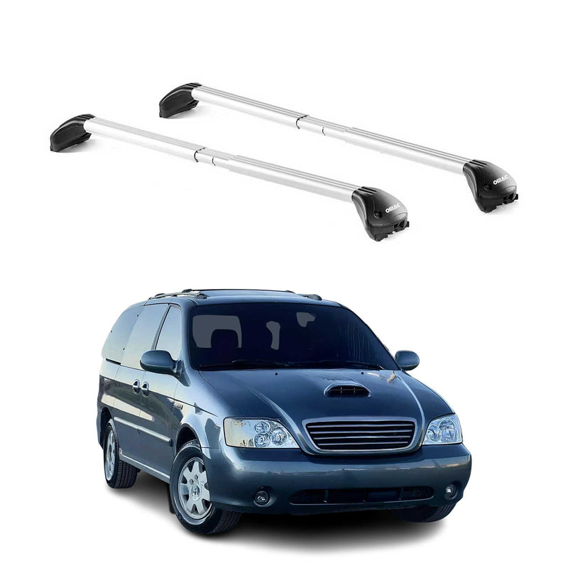 Barres de toit transversales pour Kia Carnival 1998-2014 Gris Argenté 2x ABE