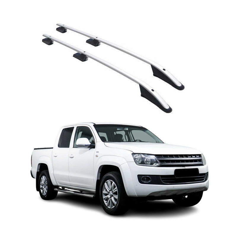 Barres de toit longitudinales pour VW Amarok Double Cab  2010-2024 Alu Gris