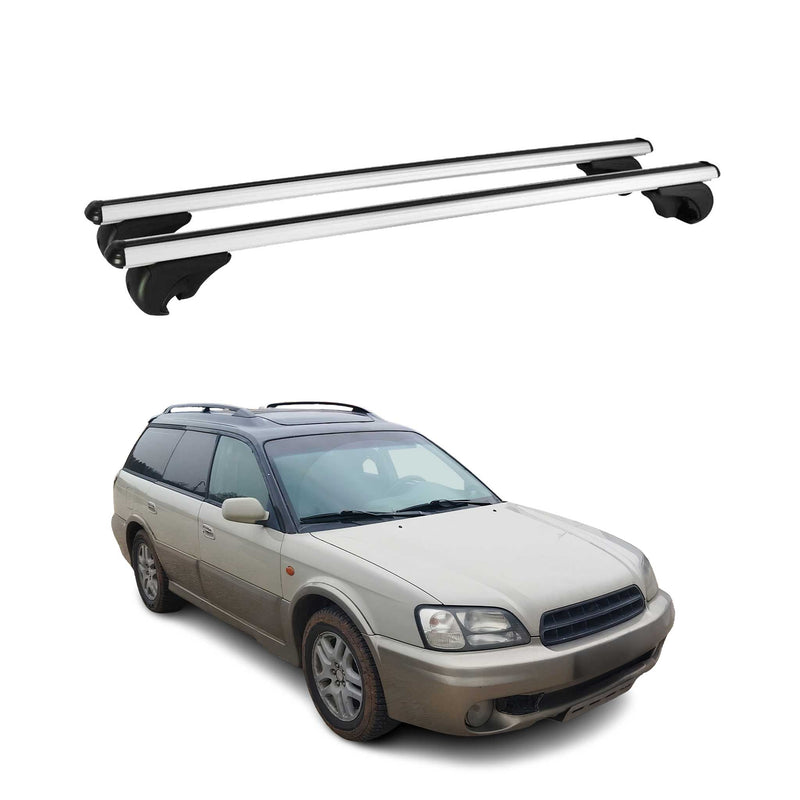 Barres de toit Transversales pour Subaru Outback 1994-2003 Aluminium Argent