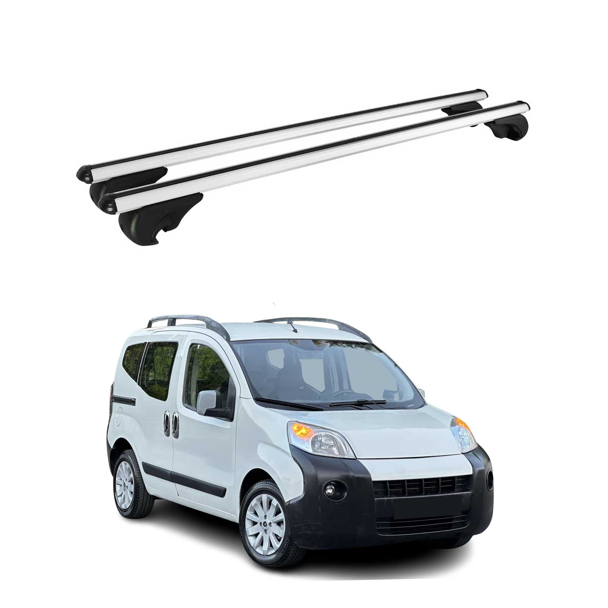 Barres de toit Transversales pour Citroen Nemo 2008-2017 TÜV Aluminium Gris 2Pcs