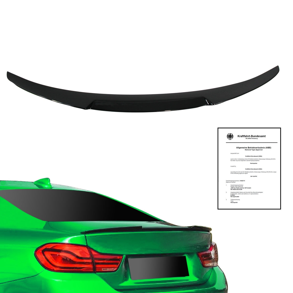 JOM Becquet Arrière & Spoiler de Toit pour BMW Série 4 F32 Coupé 2013-2021 mit ABE