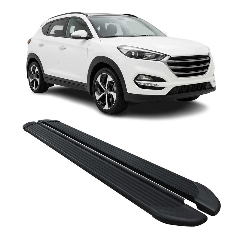 Marchepieds Latéraux pédale pour Hyundai Tucson 2015-2020 Aluminium Noir 2Pcs