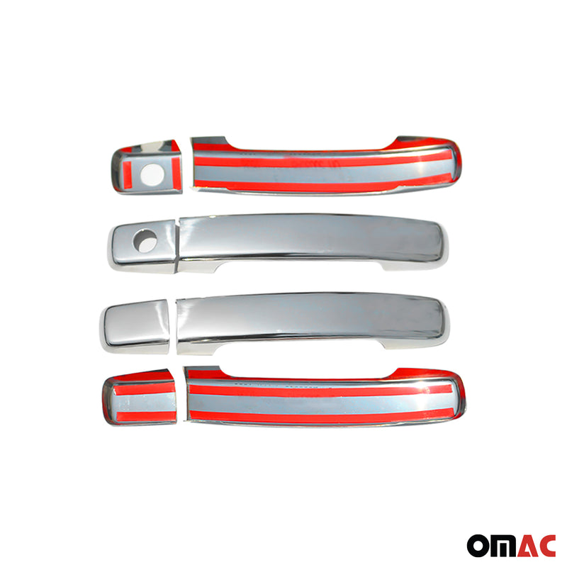 Couverture de poignée de porte pour Nissan Navara 2005-2015 Acier Gris 4Pcs