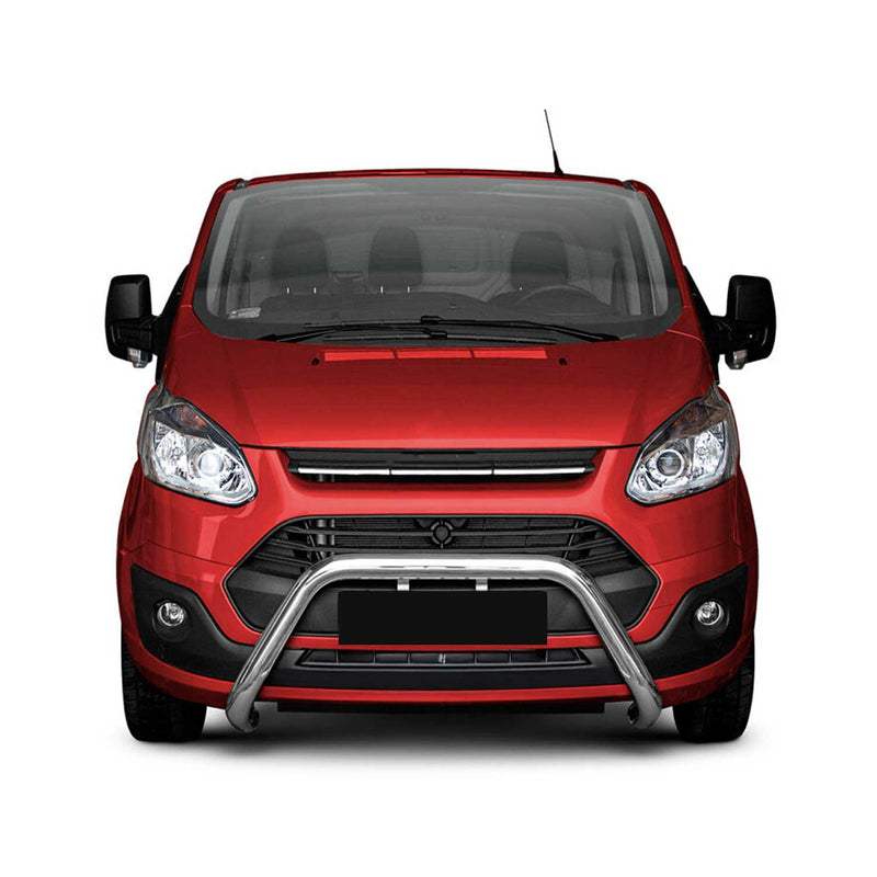 Pare-Buffle Avant Pour Ford Transit Custom 2012-2018 en Acier Inox Argent