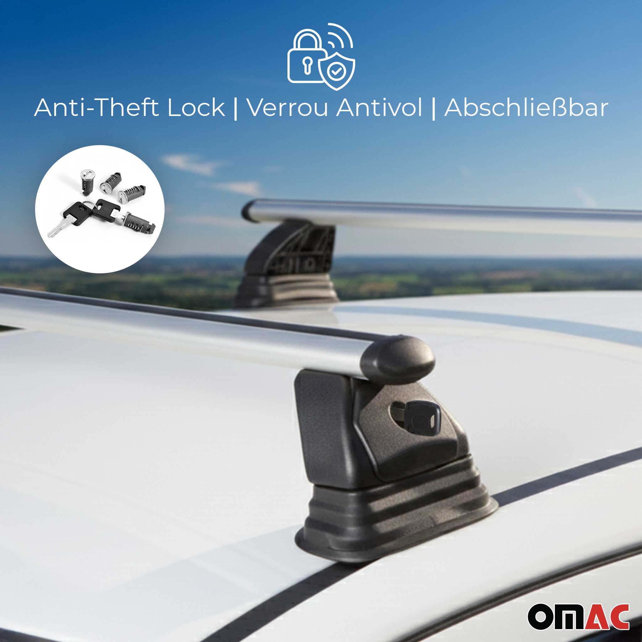 Barres de toit transversales Alu pour Opel Corsa E 2014-2019 TÜV 75 kg Gris 2Pcs