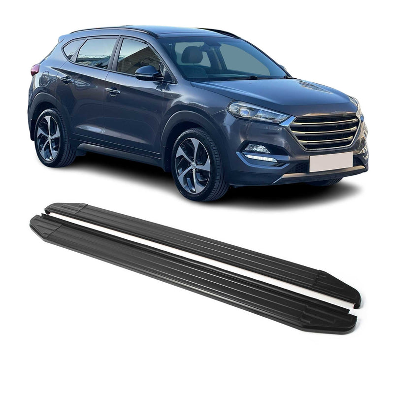 Marchepieds Latéraux pour Hyundai Tucson 2015-2020 Alu Noir ABE