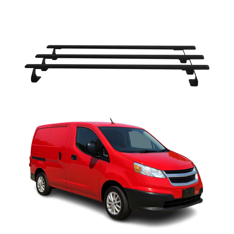 2009-2020 Nissan NV200 Barres transversales de coffre Métal noir 3 Pcs