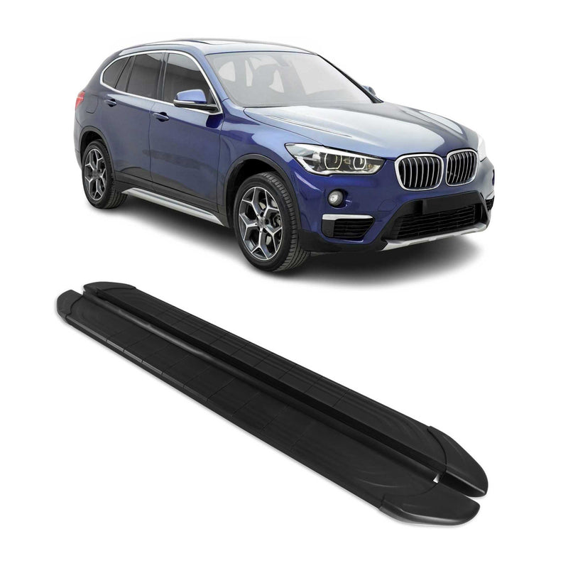 Marchepieds latéraux pédale pour BMW X1 F48 2015-2022 2Pcs Aluminium Noir