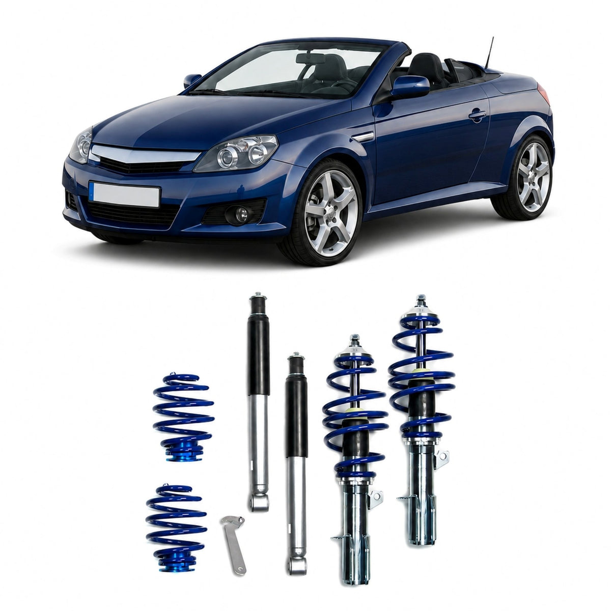 JOM BlueLine Combinés Filetés pour Opel Tigra Twin Top 1.4i 16V 1.8i 16V 2004-2009