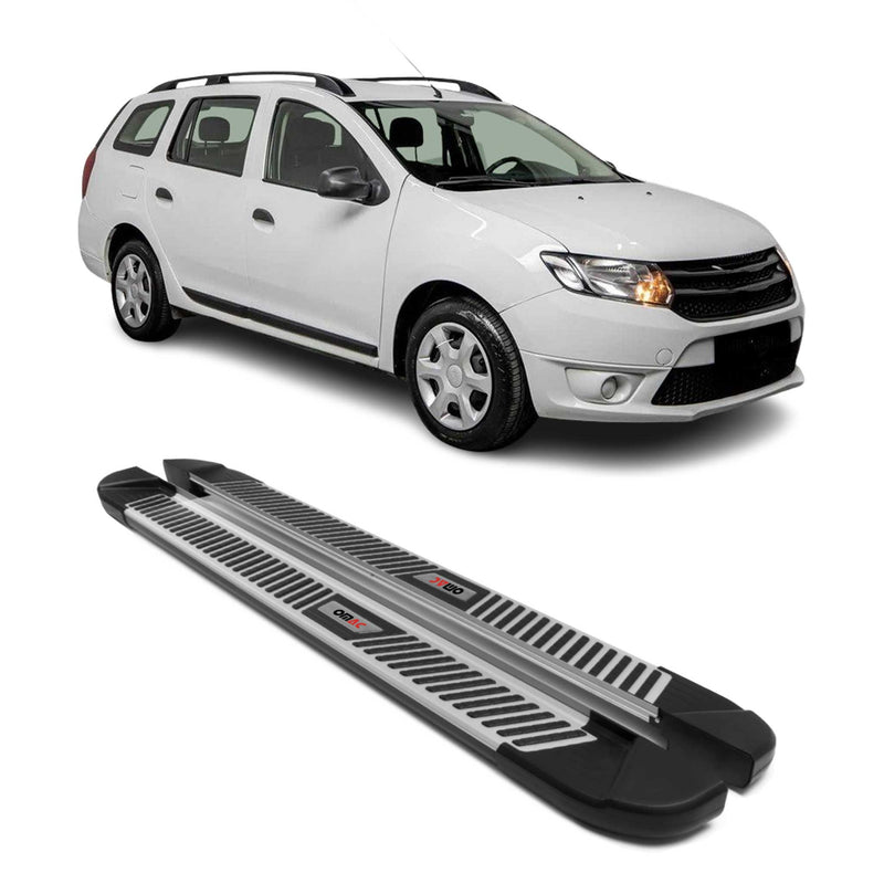 Marchepieds Latéraux pour Dacia Logan MCV 2013-2021 Aluminium Noir Gris 2Pcs