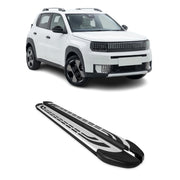 Marchepieds Latéraux pédale pour Fiat Grande Panda 2024-2026 Alu Gris Noir 2x