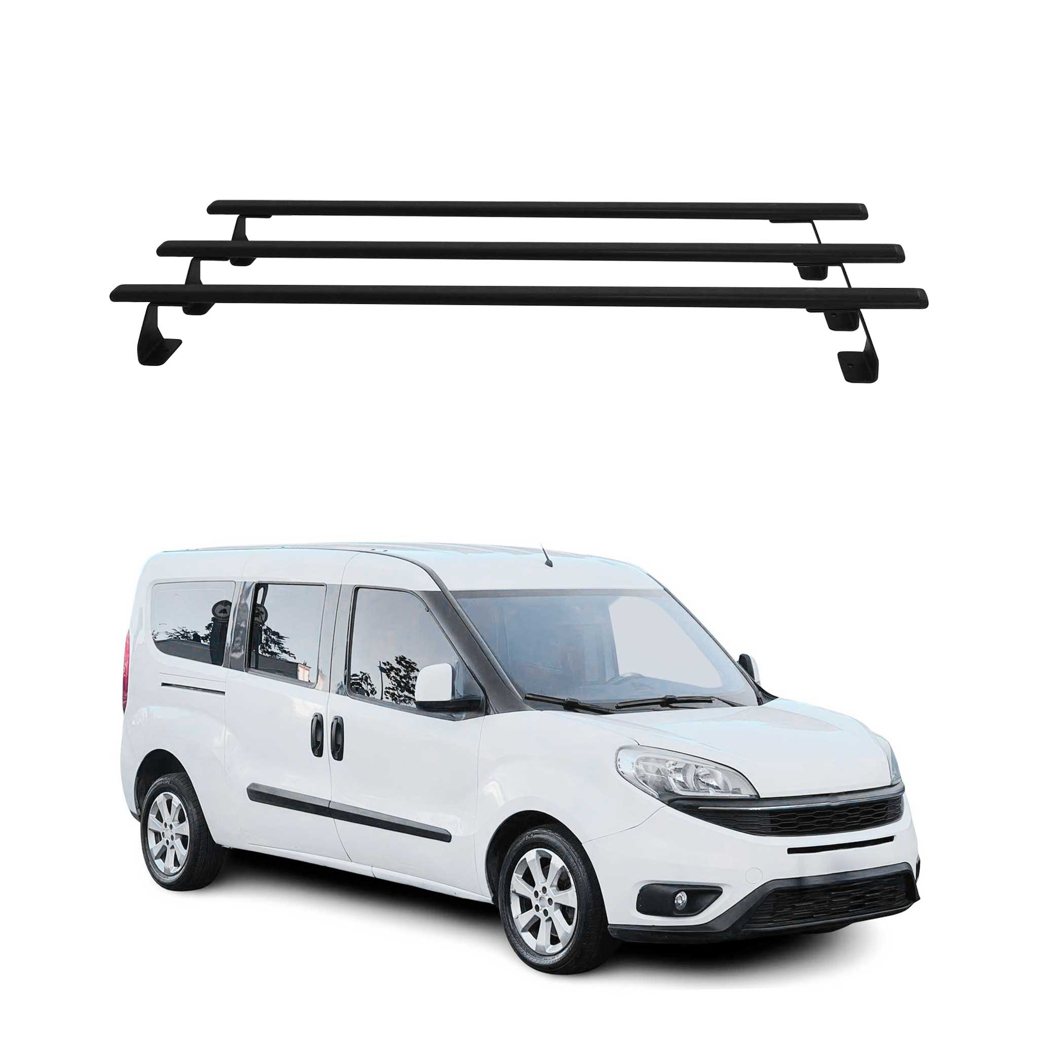 Barres de toit Heavy Duty compatibles avec Fiat Doblo II 2010-2021 3 Barres