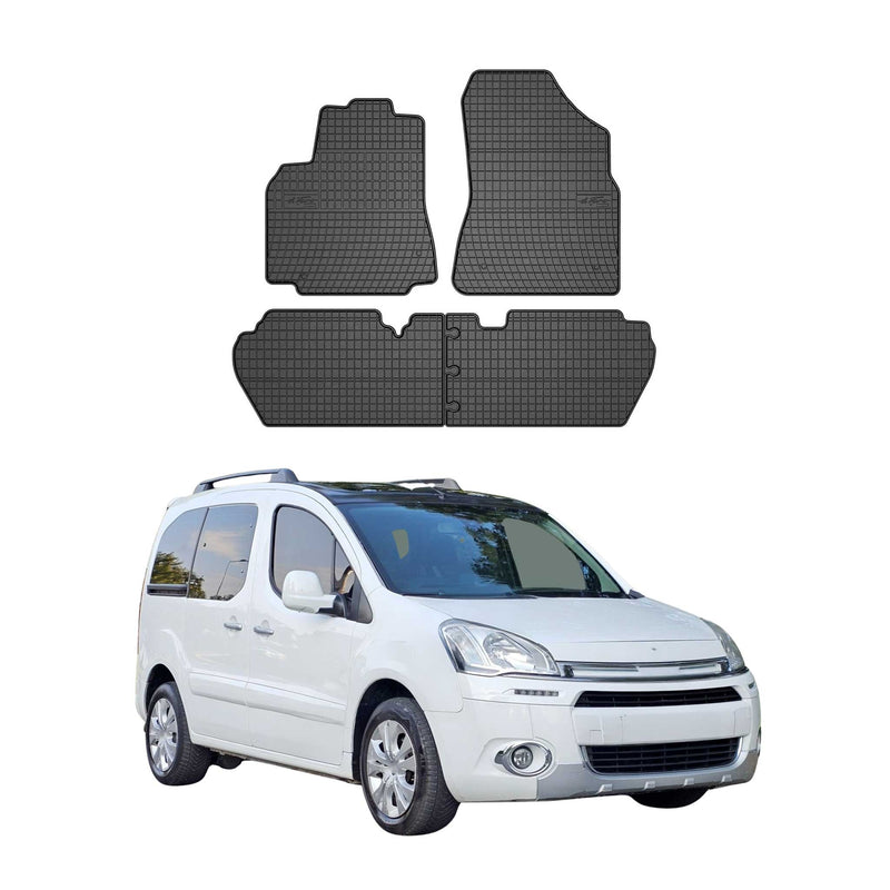 Tapis de Sol pour Citroen Berlingo 2008-2018 Caoutchouc Noir