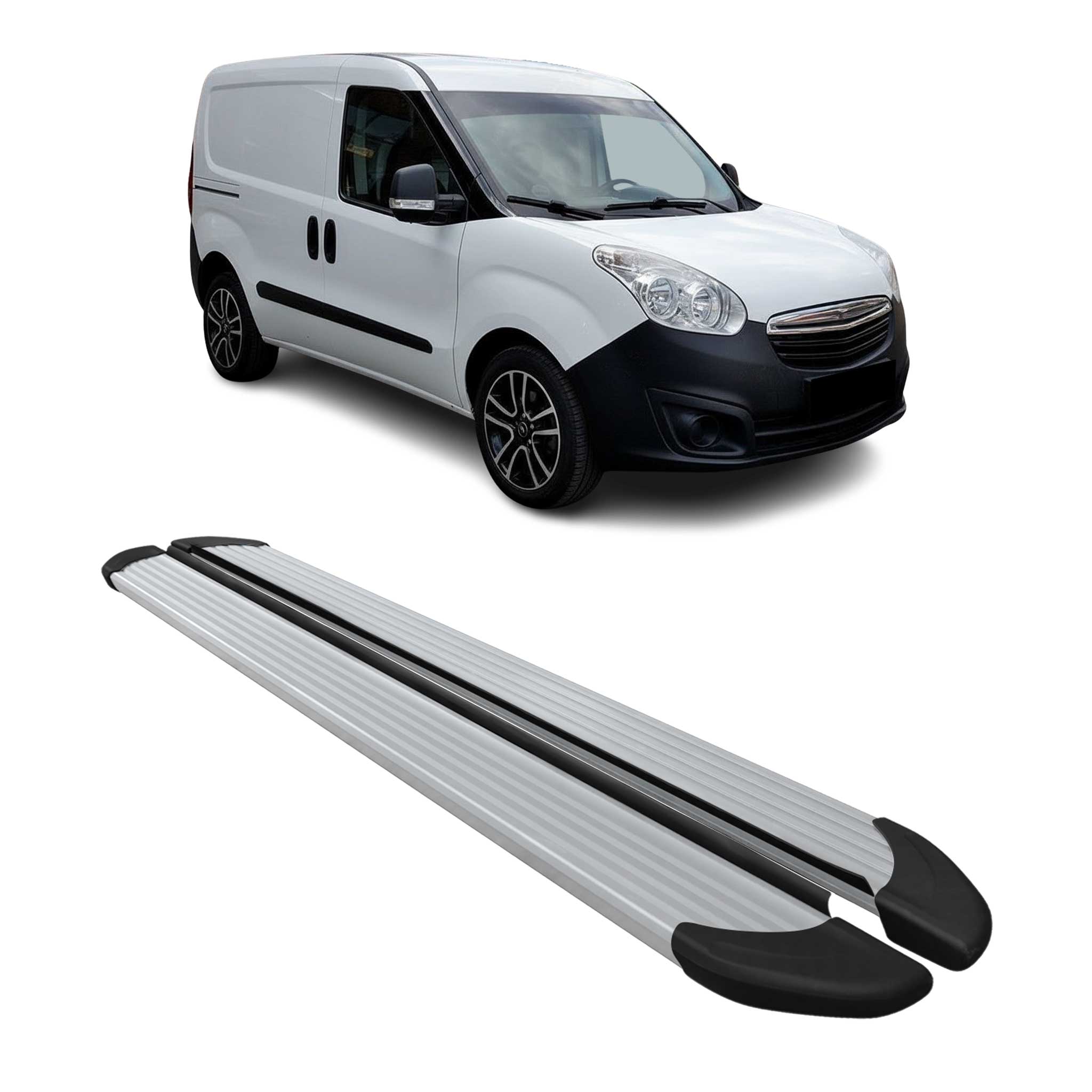 Marchepieds Latéraux pour Opel Combo 2012-2019 Aluminium Argent L1 Court 2Pcs